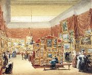 George Scharf Interior of the Gallery of the New Society of Painters in Water Colurs,Old Bond Street oil painting reproduction